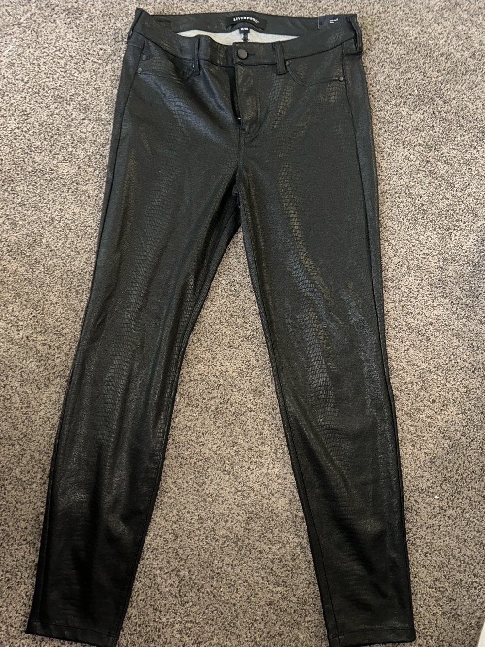 Liverpool Black Coated Skinny Chinos